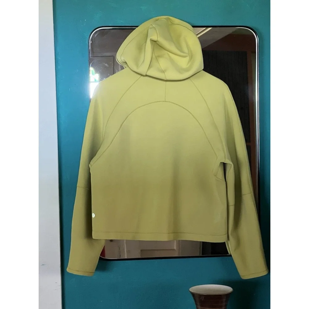 Lululemon Hoodie AirWrap Women's Size 8 Dew Green‎ Cropped Pullover LW3ECQS